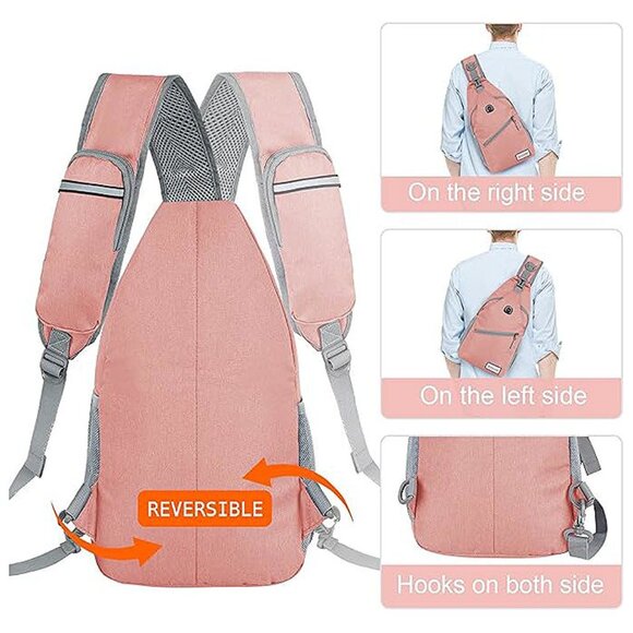 Sling Bag for Women Men:Small Crossbody Sling Backpack - Mini Pink(new) - Picture 5 of 8